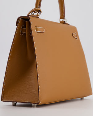 Hermès Kelly 25 Sellier Bag in Gold Epsom Leather with Palladium Hardware