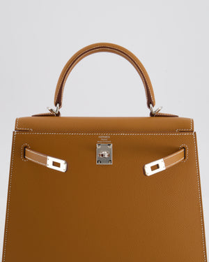 Hermès Kelly 25 Sellier Bag in Gold Epsom Leather with Palladium Hardware