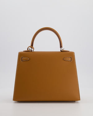 Hermès Kelly 25 Sellier Bag in Gold Epsom Leather with Palladium Hardware