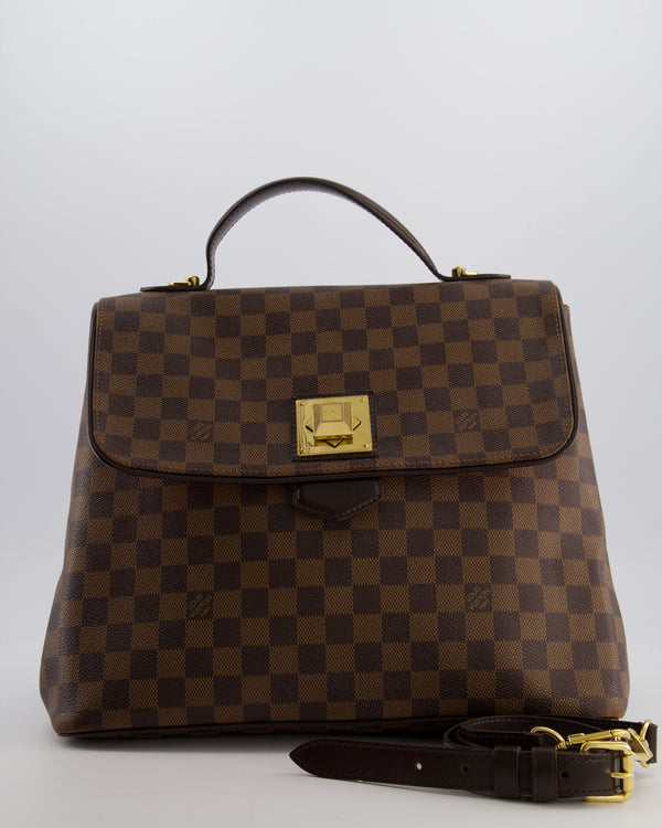 Louis Vuitton Brown Damier Ebene Canvas Bergamo Top Handle Bag with Gold Hardware