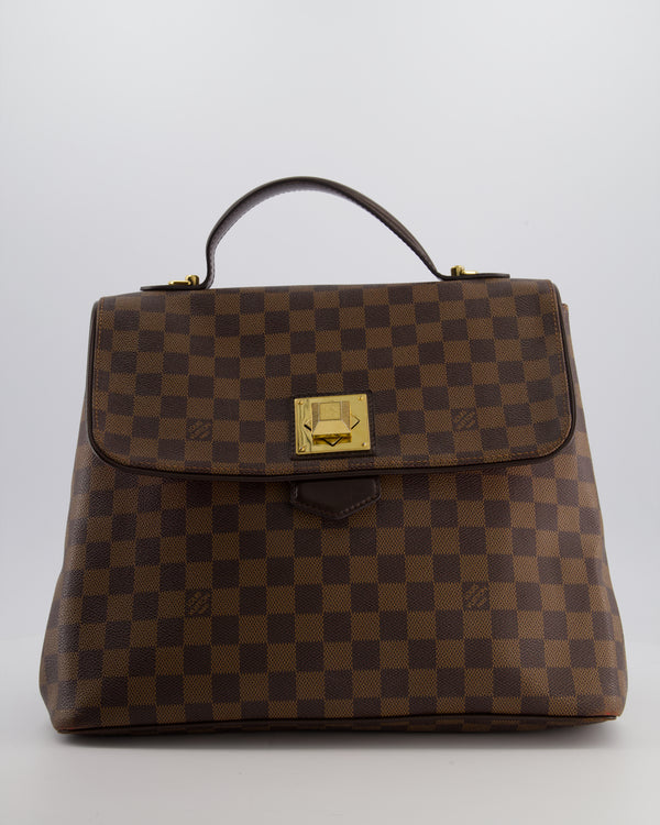 Louis Vuitton Brown Damier Ebene Canvas Bergamo Top Handle Bag with Gold Hardware