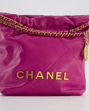 Chanel Magnolia Pink Mini 22 Bag in Calfskin Leather with Brushed Gold Hardware