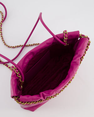 Chanel Magnolia Pink Mini 22 Bag in Calfskin Leather with Brushed Gold Hardware
