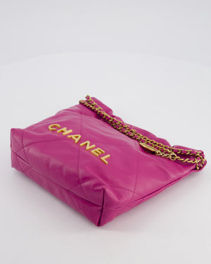 Chanel Magnolia Pink Mini 22 Bag in Calfskin Leather with Brushed Gold Hardware