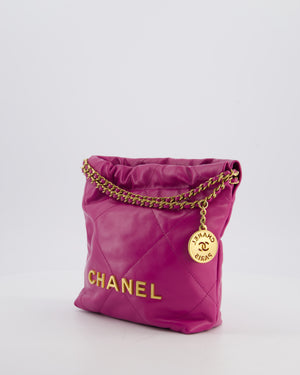 Chanel Magnolia Pink Mini 22 Bag in Calfskin Leather with Brushed Gold Hardware