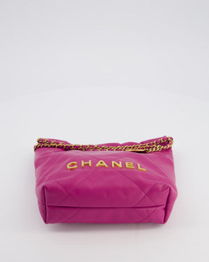 Chanel Magnolia Pink Mini 22 Bag in Calfskin Leather with Brushed Gold Hardware