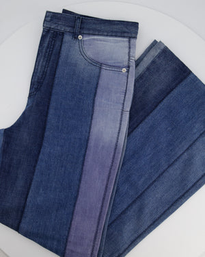 Christian Dior Blue Panelled Stitched Straight Leg Jeans Size FR 40 (UK 12)