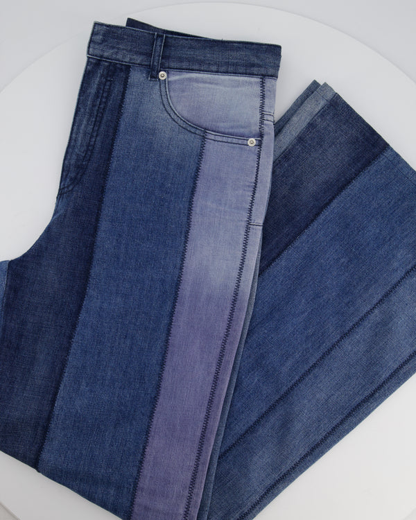 Christian Dior Blue Panelled Stitched Straight Leg Jeans Size FR 40 (UK 12)