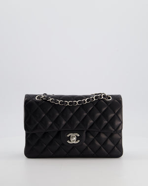 Chanel Black Small Classic Double Flap Bag in Lambskin Leather with Silver Hardware