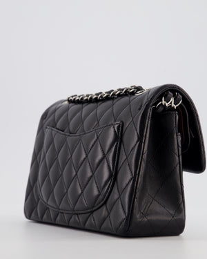 Chanel Black Small Classic Double Flap Bag in Lambskin Leather with Silver Hardware