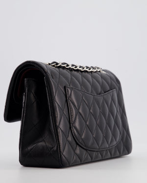 Chanel Black Small Classic Double Flap Bag in Lambskin Leather with Silver Hardware