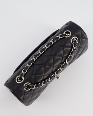 Chanel Black Small Classic Double Flap Bag in Lambskin Leather with Silver Hardware