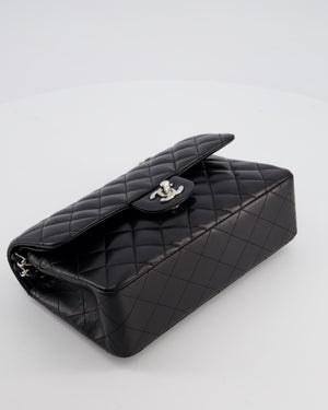 Chanel Black Small Classic Double Flap Bag in Lambskin Leather with Silver Hardware