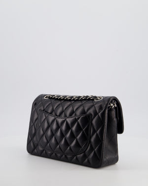 Chanel Black Small Classic Double Flap Bag in Lambskin Leather with Silver Hardware
