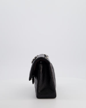 Chanel Black Small Classic Double Flap Bag in Lambskin Leather with Silver Hardware