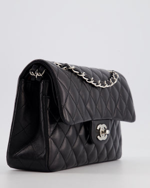 Chanel Black Small Classic Double Flap Bag in Lambskin Leather with Silver Hardware