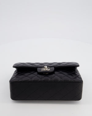 Chanel Black Small Classic Double Flap Bag in Lambskin Leather with Silver Hardware