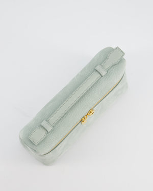 *HOT* Loro Piana Pale Blue Nubuck Leather L19 Extra Pocket Pouch Bag with Gold Hardware
