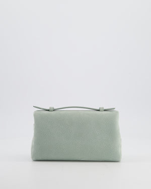 *HOT* Loro Piana Pale Blue Nubuck Leather L19 Extra Pocket Pouch Bag with Gold Hardware