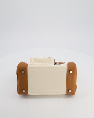 *SUPER HOT & RARE* Hermès Birkin 25 Cargo Bag in Ecru Toile Goeland and Gold Swift Leather with Palladium Hardware
