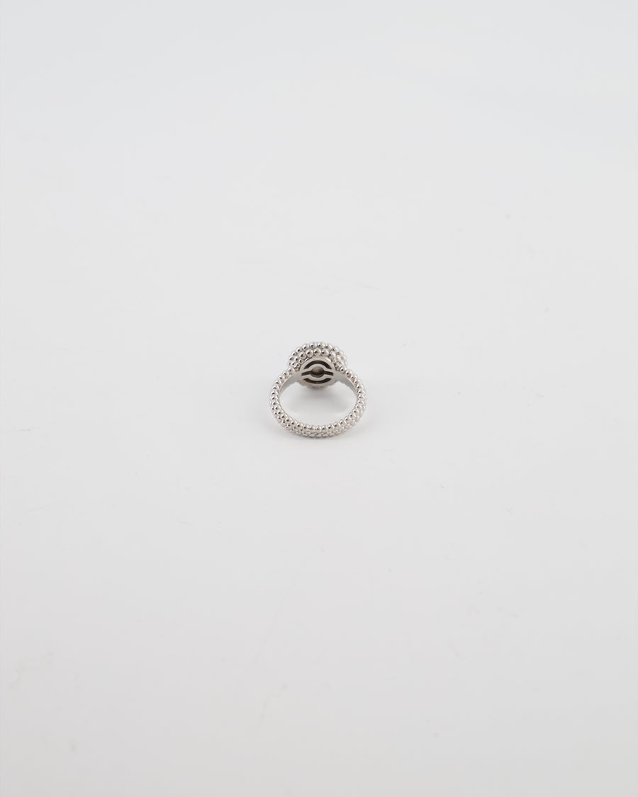 Van Cleef & Arpels Perlee Couleurs Ring in 18K White Gold & Turquoise Cabochon Stone