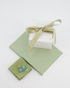 Van Cleef & Arpels Perlee Couleurs Earrings in 18K White Gold & Turquoise Cabochon Stones