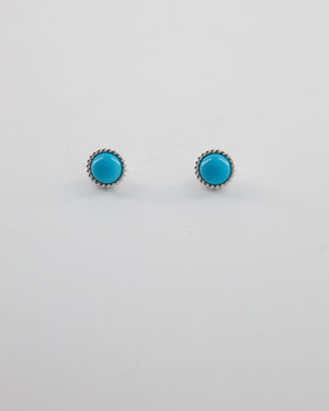 Van Cleef & Arpels Perlee Couleurs Earrings in 18K White Gold & Turquoise Cabochon Stones