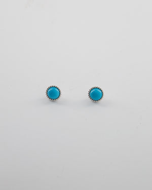 Van Cleef & Arpels Perlee Couleurs Earrings in 18K White Gold & Turquoise Cabochon Stones