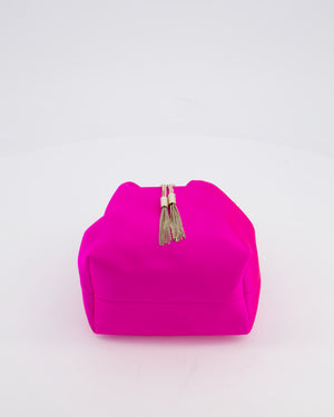 Jimmy Choo Hot Pink Satin Bon Bon Crystal Embellished Top Handle Bag with Champagne Gold Hardware RRP £1495