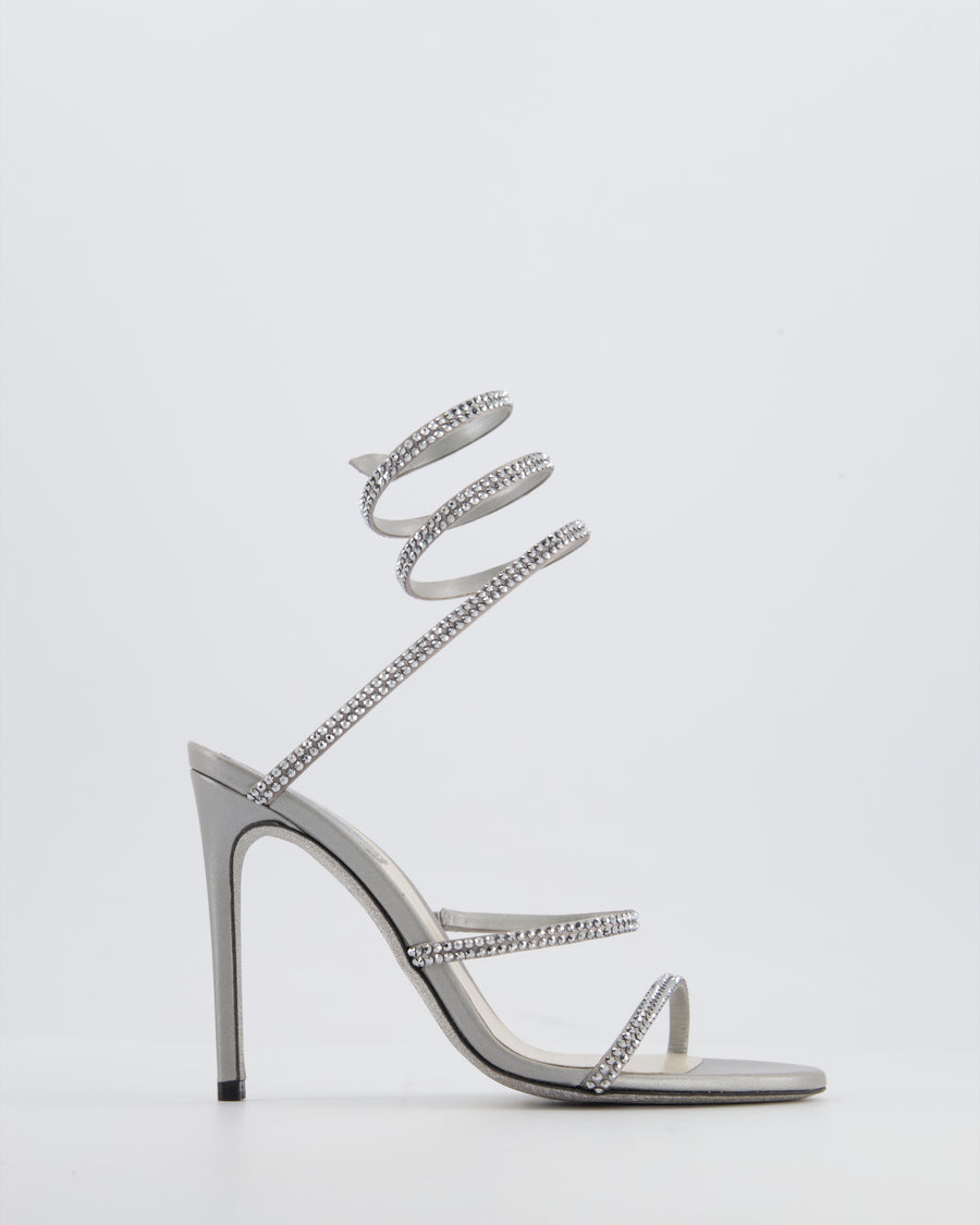 Rene Caovilla Cleo Silver High Sandal Size EU 37