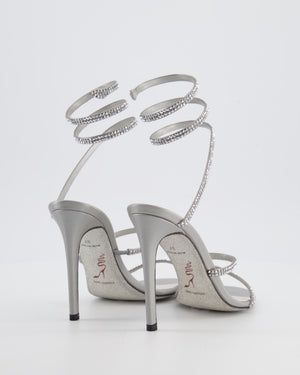 Rene Caovilla Cleo Silver High Sandal Size EU 37