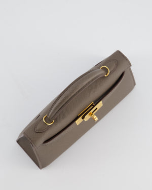 *HOT* Hermès Mini Kelly II 20 Bag in Gris Etain Epsom Leather with Gold Hardware