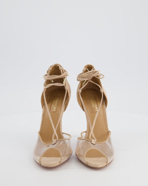 Gianvito Rossi Beige Perspex Toe Suede Heels Size EU 36.5