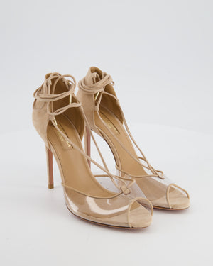 Gianvito Rossi Beige Perspex Toe Suede Heels Size EU 36.5