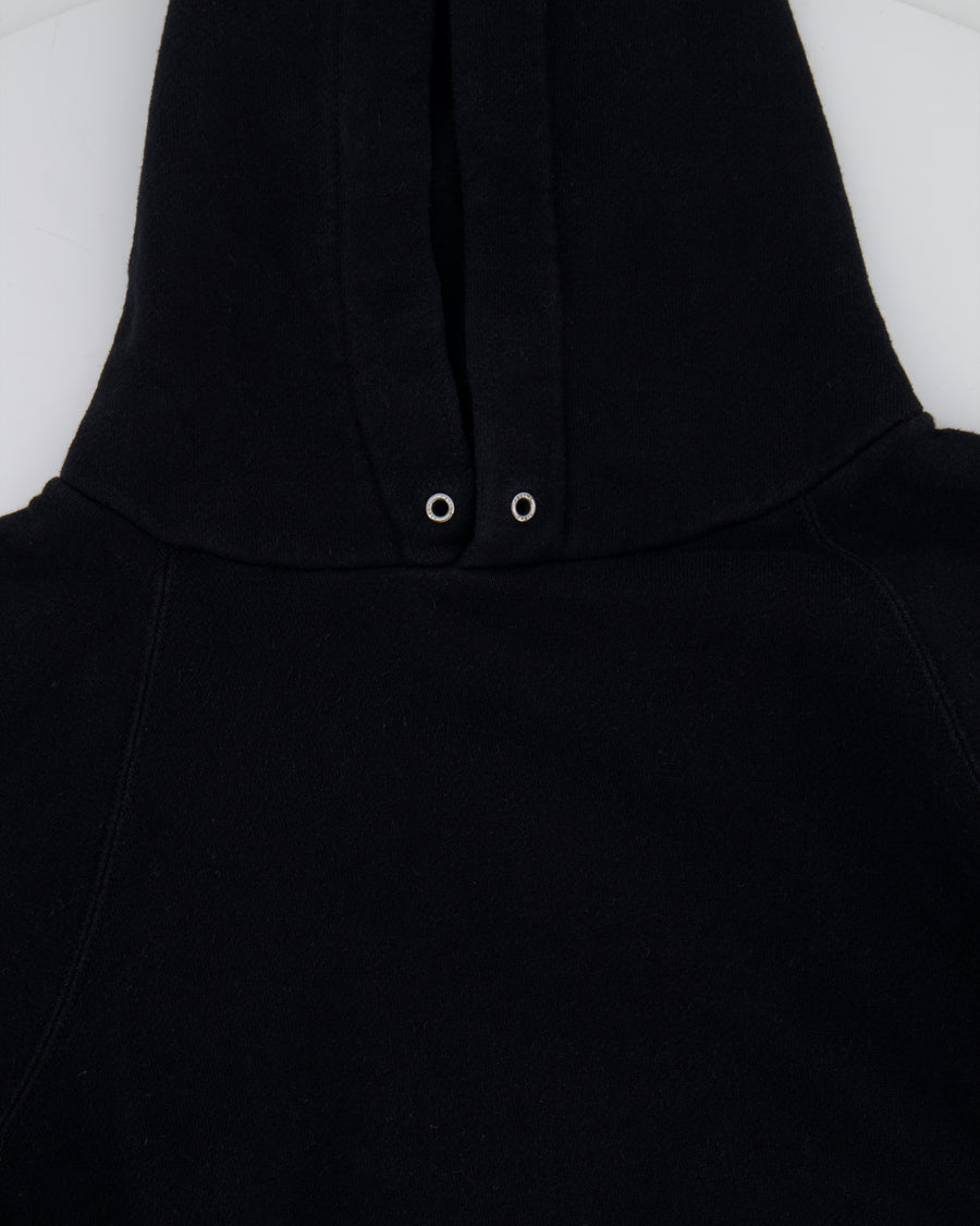 ⁠Celine Black Hooded Jumper with White Logo Detail Size L (UK 12)