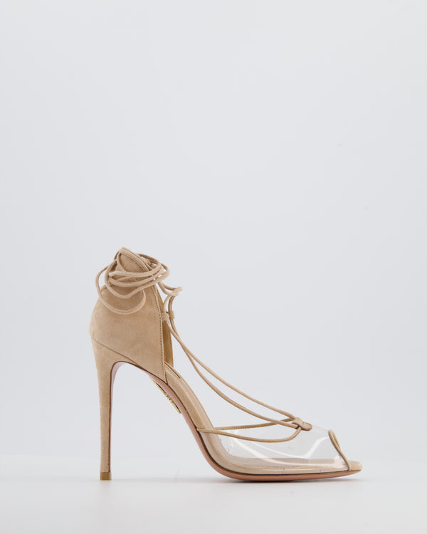 Gianvito Rossi Beige Perspex Toe Suede Heels Size EU 36.5