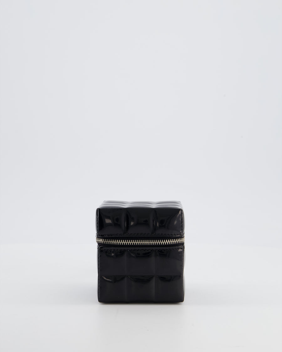 *RARE* Chanel 2002/2003 Black Patent Rubik Cube in Patent Calfskin Leather with Silver Hardware