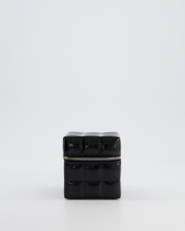 *RARE* Chanel 2002/2003 Black Patent Rubik Cube in Patent Calfskin Leather with Silver Hardware