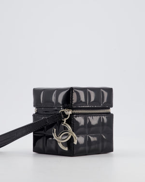 *RARE* Chanel 2002/2003 Black Patent Rubik Cube in Patent Calfskin Leather with Silver Hardware