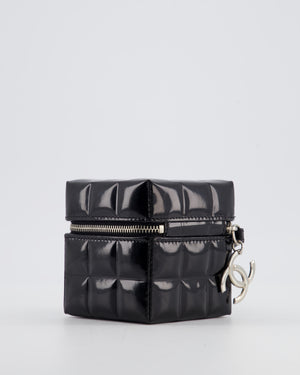 *RARE* Chanel 2002/2003 Black Patent Rubik Cube in Patent Calfskin Leather with Silver Hardware