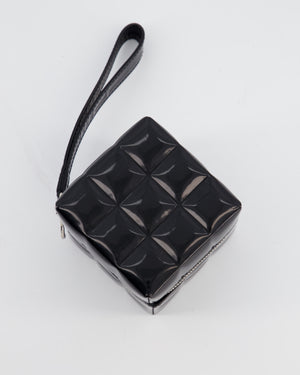 *RARE* Chanel 2002/2003 Black Patent Rubik Cube in Patent Calfskin Leather with Silver Hardware