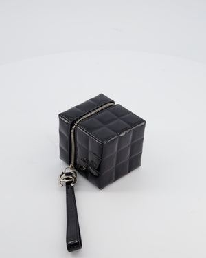 *RARE* Chanel 2002/2003 Black Patent Rubik Cube in Patent Calfskin Leather with Silver Hardware