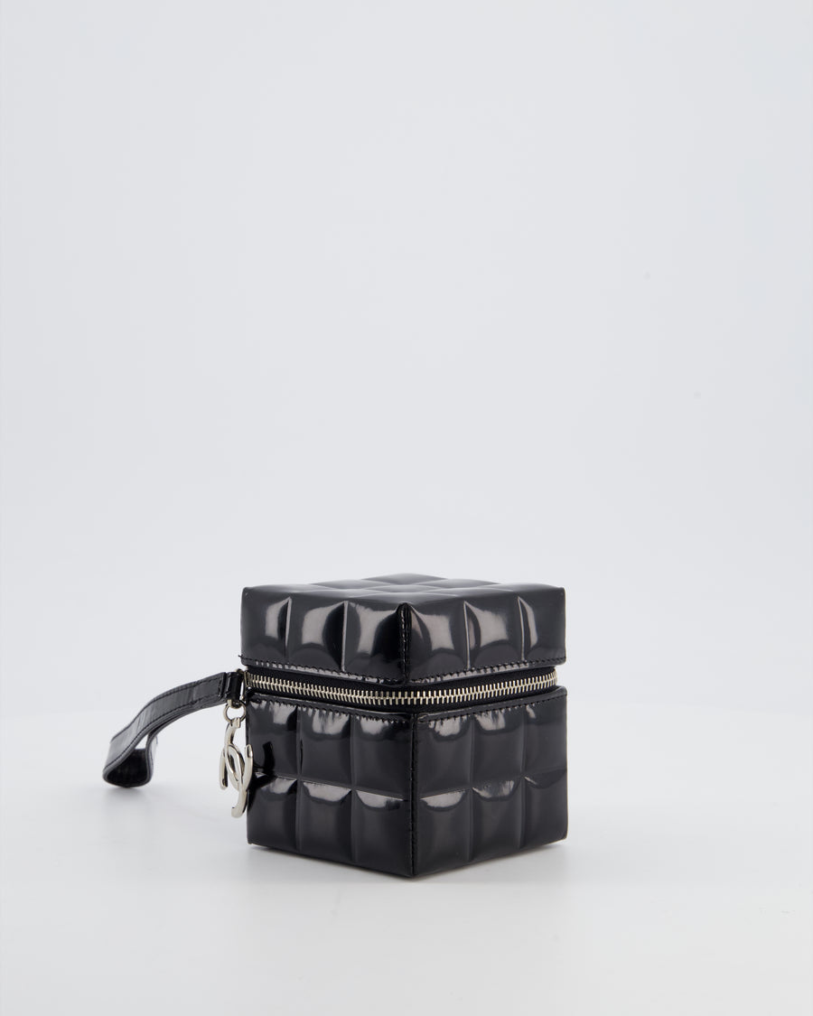 *RARE* Chanel 2002/2003 Black Patent Rubik Cube in Patent Calfskin Leather with Silver Hardware