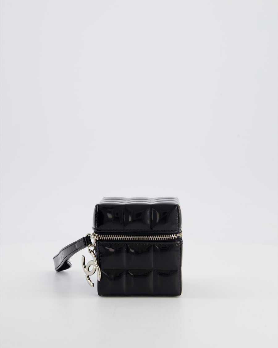 *RARE* Chanel 2002/2003 Black Patent Rubik Cube in Patent Calfskin Leather with Silver Hardware