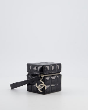 *RARE* Chanel 2002/2003 Black Patent Rubik Cube in Patent Calfskin Leather with Silver Hardware