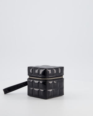 *RARE* Chanel 2002/2003 Black Patent Rubik Cube in Patent Calfskin Leather with Silver Hardware