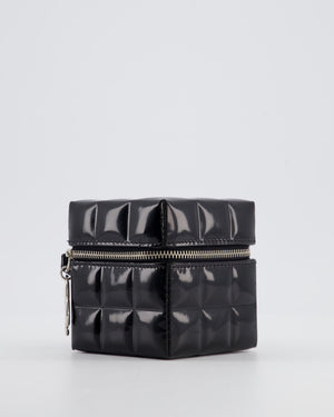 *RARE* Chanel 2002/2003 Black Patent Rubik Cube in Patent Calfskin Leather with Silver Hardware