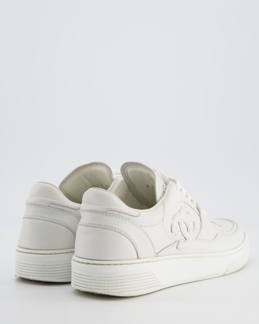 Chanel 23S White Trainers with CC Logo Detail Size EU 39