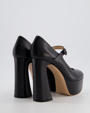Gianvito Rossi Black Platform Mary Jane Block Heels Size EU 38.5