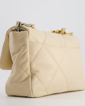 Chanel Cream Medium 19 Bag in Quilted Goatskin Leather with Mixed Hardware
